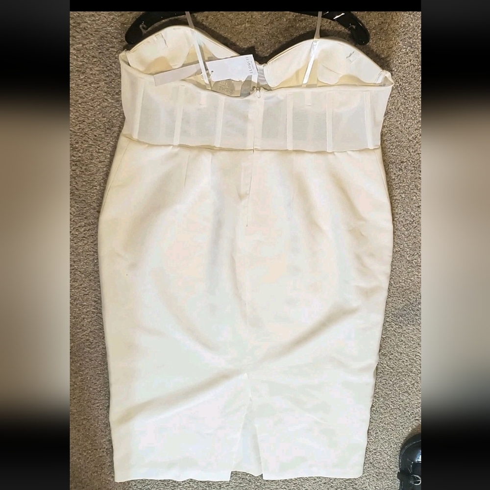 Bridal by ELOQUII Sheer Bodice Structured Dress White Size 16 NWT Strapless - Picture 6 of 9